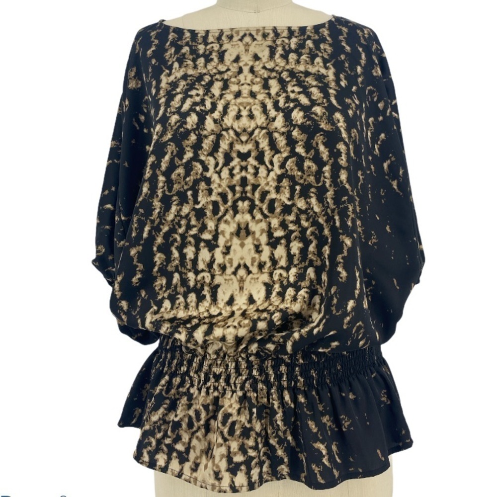 Vince Camuto leopard print blouse NWOT SZ L